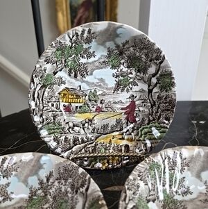 Vintage Myott "The Hunter" Fruit Nappe Bowls | Set of 3 | Made in England